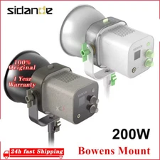 SIDANDE 200W COB LED Video Light Bi-Color 2500K-6500K Bowens Mount Bright Light