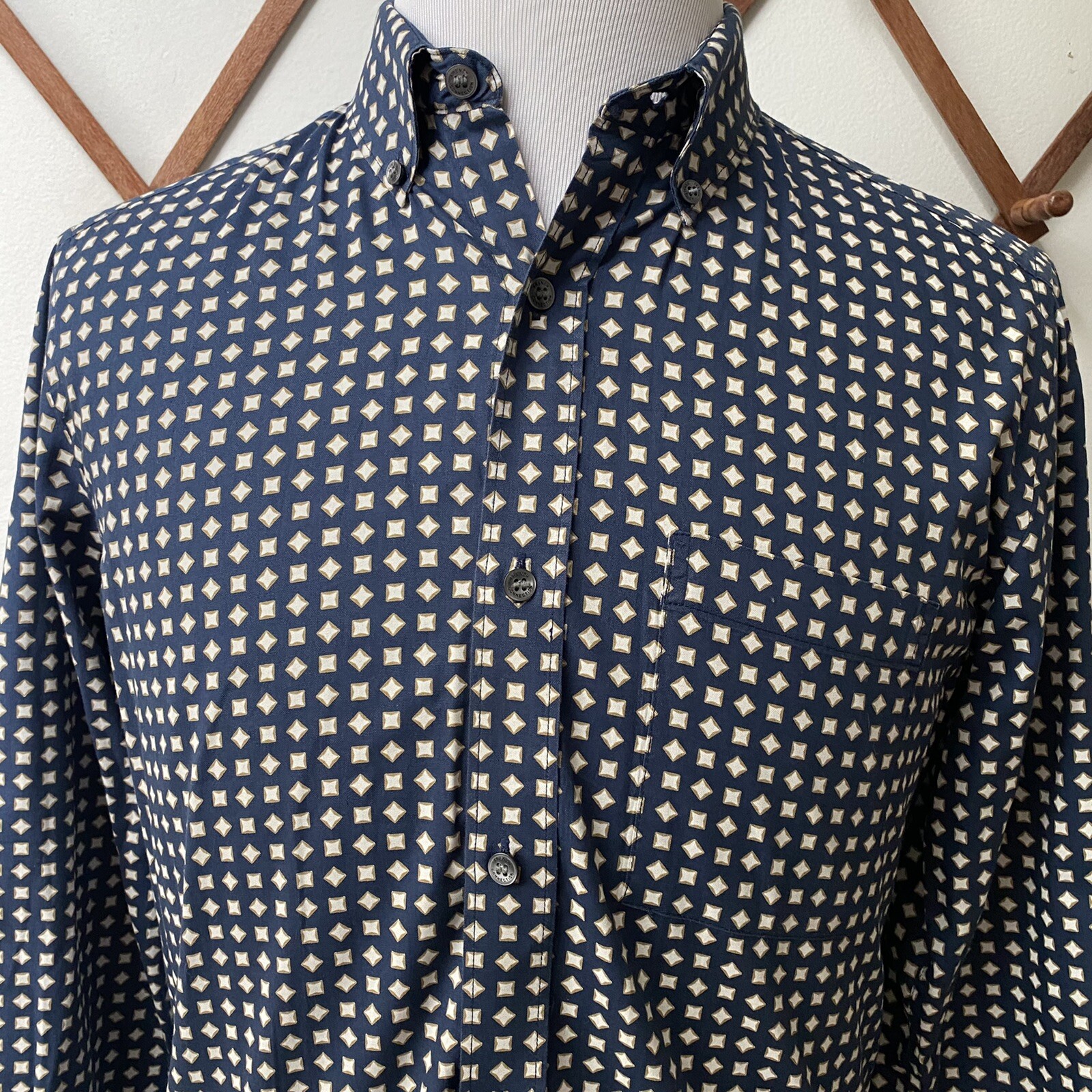French Connection Diamond Patterned Button Down L… - image 2