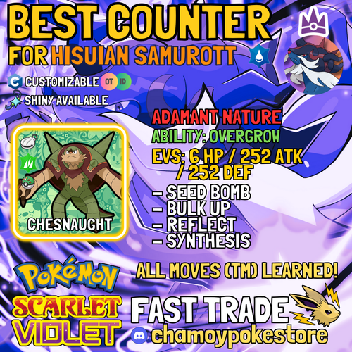 HISUIAN SAMUROTT Tera Raid Counters ⚡ 6IV BUNDLE ⚡ Pokemon SCARLET and VIOLET - Picture 18 of 29