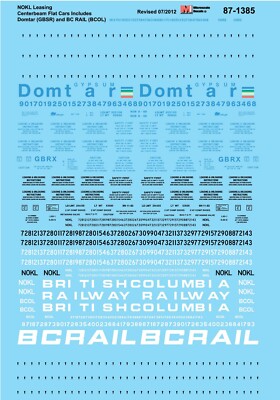MicroScale 871385 Decal H0 - NOKL Domtar & BC Rail Centerbeam Flatcars (87-1385)