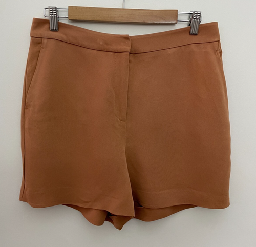 Reiss Women’s Nuria Tailored Shorts Size UK 10 High Rise Rust Coloured - Picture 8 of 16