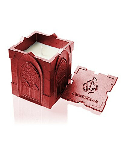 Candellana Candles Candlefort Concrete Candle- Gothic Red Metallic, Scent: Orien - Picture 1 of 4