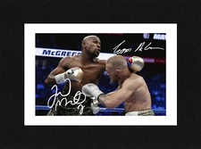 8X6 Mount MAYWEATHER JR & McGREGOR Signed PHOTO Boxing Print Ready to Frame