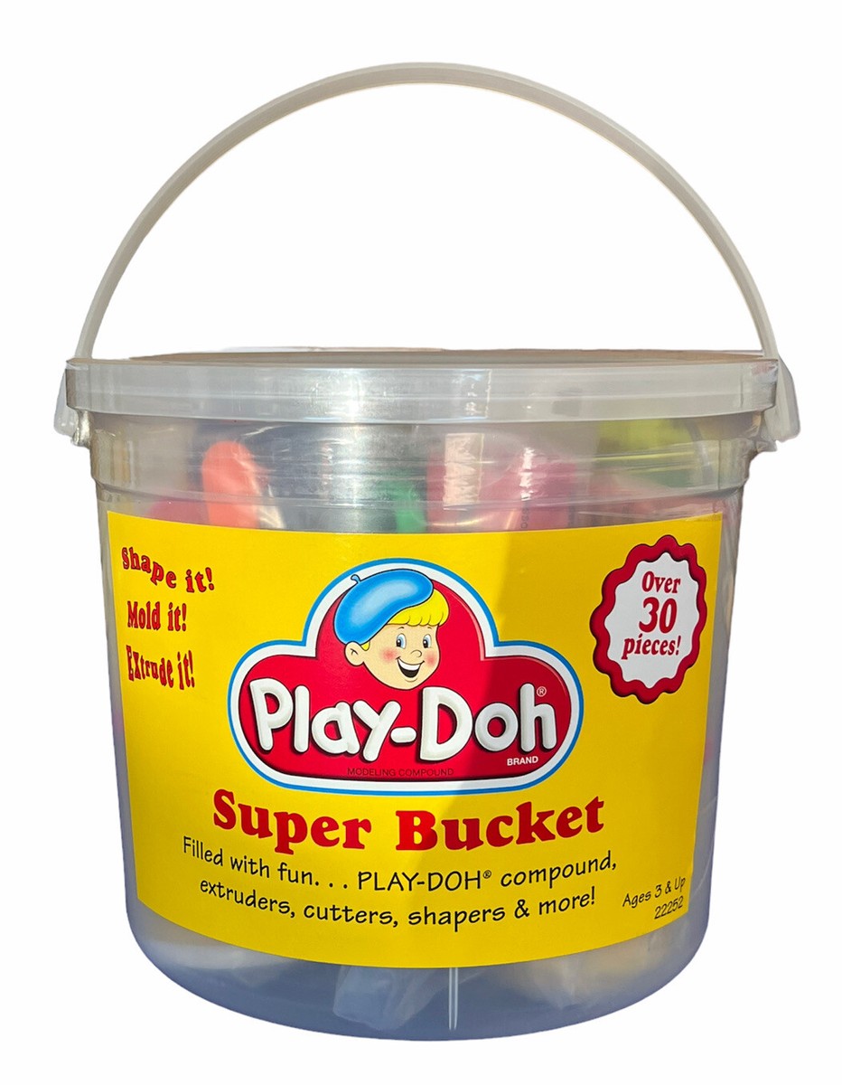 Vintage Play-Doh Super Bucket 1988 Old Logo Factory Sealed Extremely Rare  Find