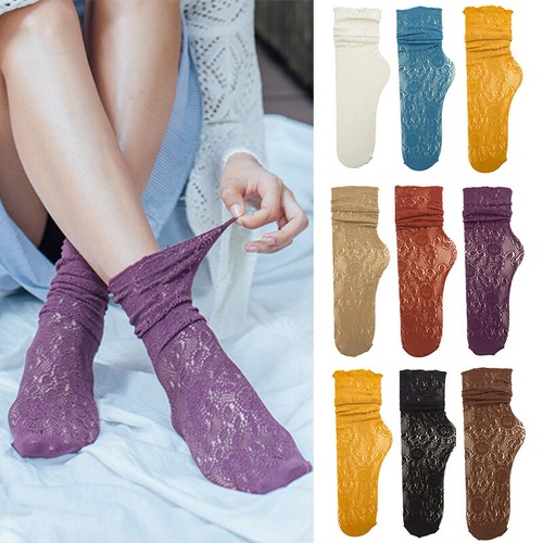 Mesh Socks Foot Socks Women Socks Hosiery Slouch Socks Fashion Solid Color Cute - Picture 1 of 17