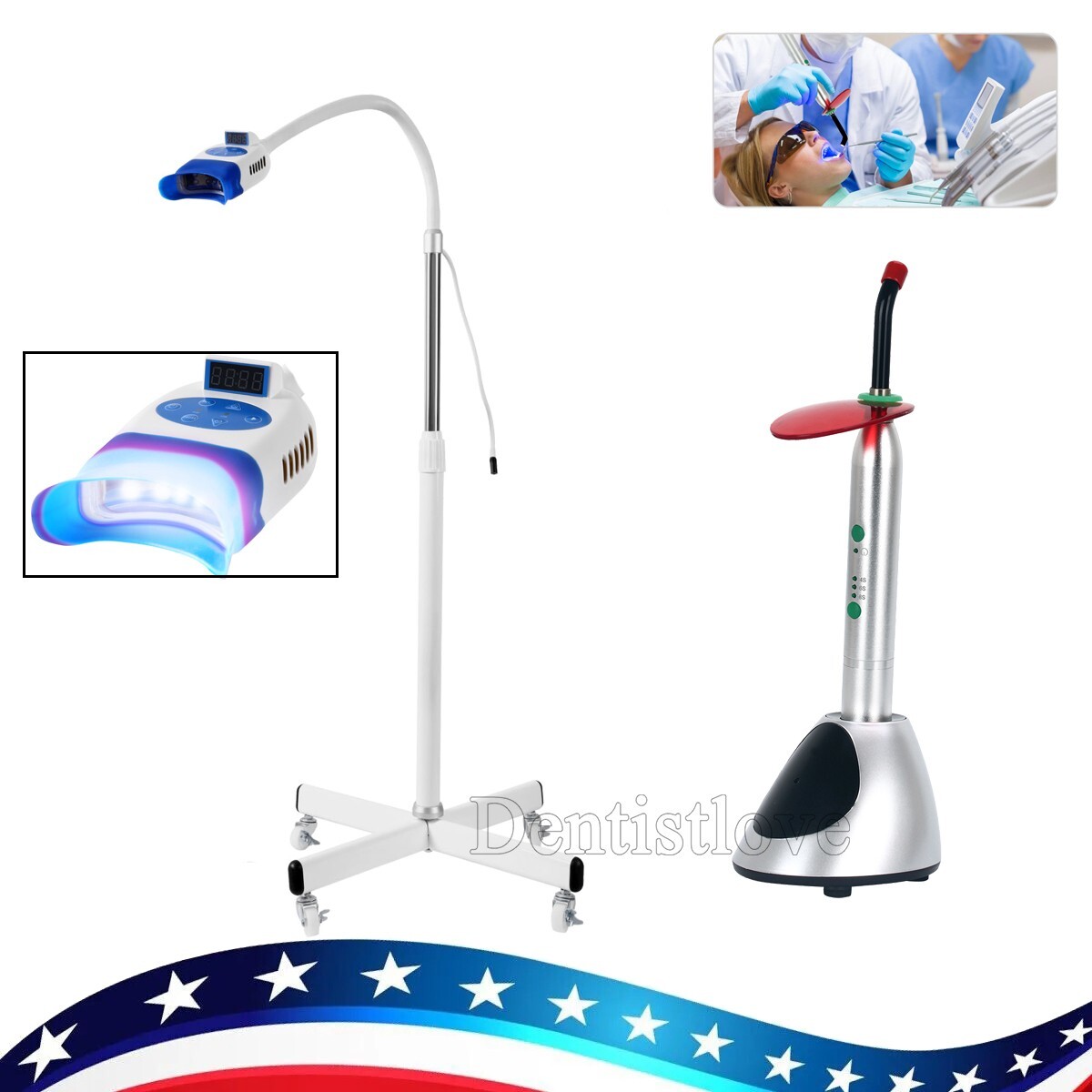 Máquina blanca dental con luz LED para curar resina/blanquear dientes
