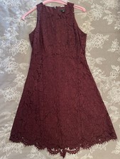 Ann Taylor Petite Burgundy Lace Women’s Dress