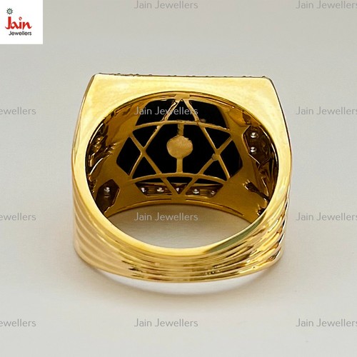 0.80 - 0.90 Ct H-I/VS Round Diamonds Lion of Judah Men's Ring 18Kt Real Gold - Picture 12 of 15