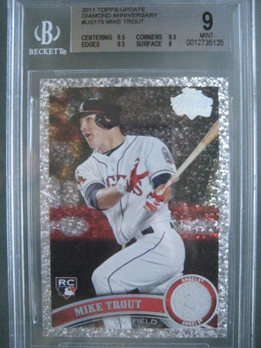 2011 Topps Update Diamond Anniversary #US175 Mike Trout Rookie Rc BGS 9 Mint