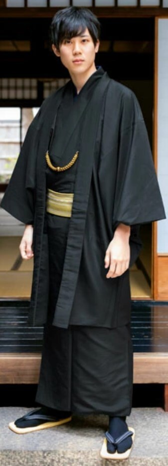 Washable Kimono Men's 2 Piece Set Men's Kimono and Haori