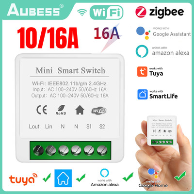 Tuya Mini Wireless Wifi/ Zigbee Smart Switch Timer Switches For Alexa Google DE!