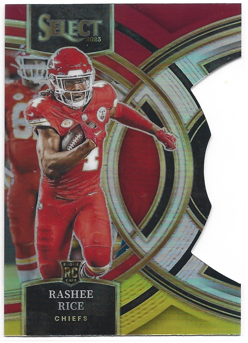 2023 Select Prizm Red and Yellow Die Cut 132 Rashee Rice RC Kansas City Chiefs