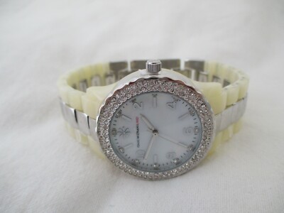 Isaac Mizrahi Live Watch Silver Toned Link Band Rhinestones  display picture 2