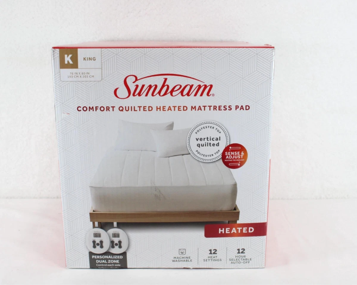 Sunbeam Quilted Heated Mattress Pad Electric KING 76In X 80In NEW | eBay
