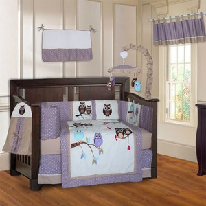 purple crib set