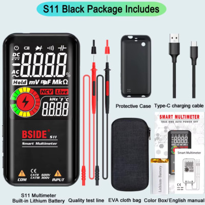 BSIDE Smart Multimeter 9999 Count 3.5'' EBTN Display USB-C Rechargeable A10/S