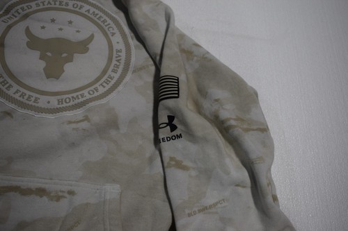 Under Armour Sweatshirt Mens Size M Ivory Hoodie The Rock Pullover T-6 - Picture 4 of 6
