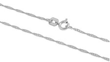 9ct White Gold Singapore Link Chain Necklace 16 18 20 inches