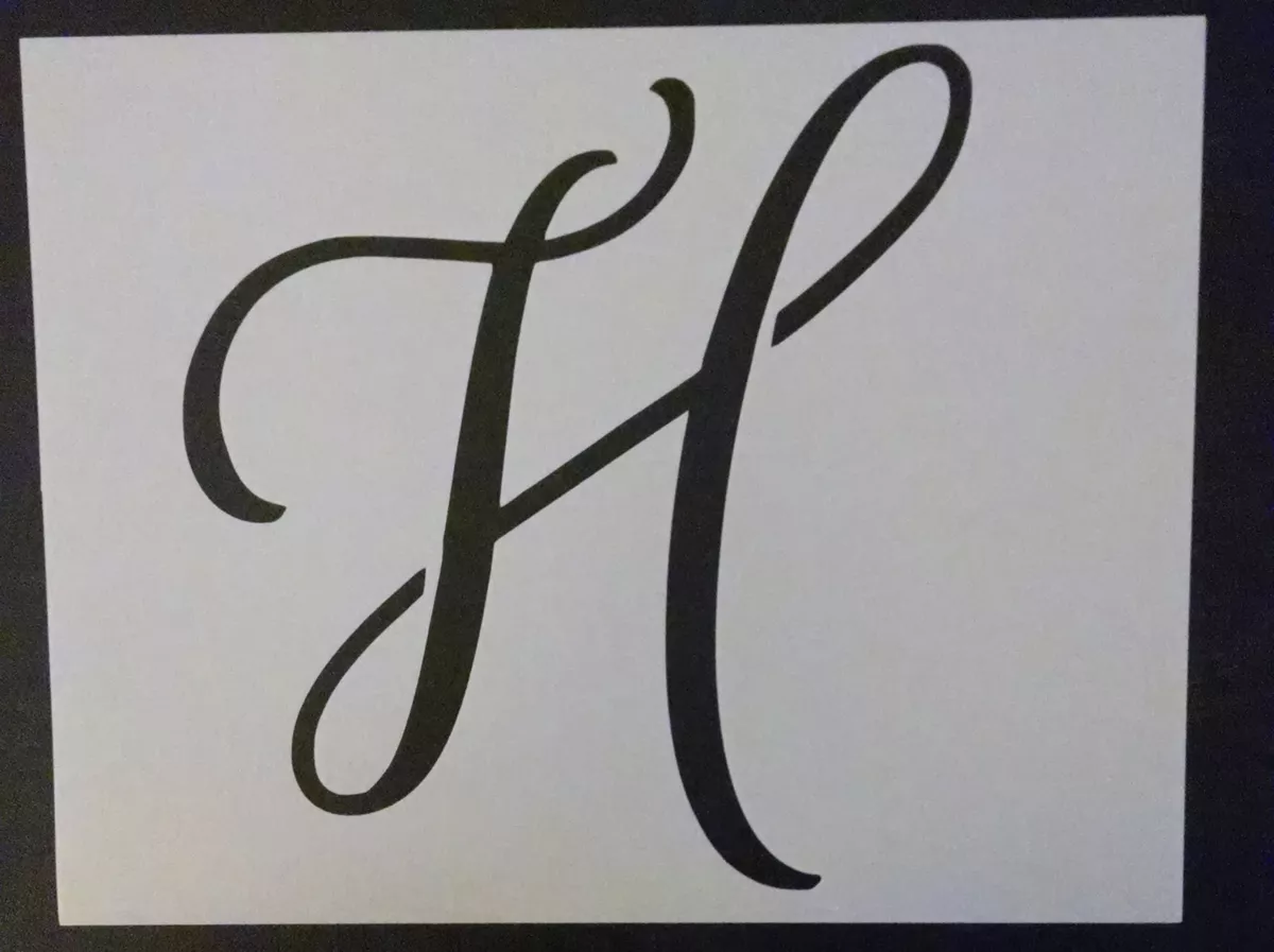 Large Big Script Cursive Letter H 11 x 8.5 Custom Stencil FAST FREE  SHIPPING