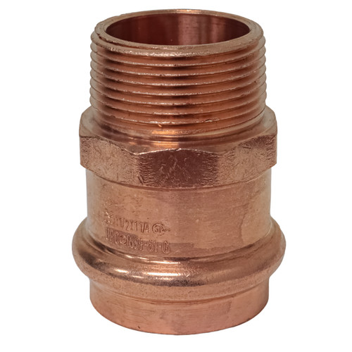 JWPress Copper Fittings 50031 Copper Male Adapter, P x MPT 1-1/2 x 1-1/4
