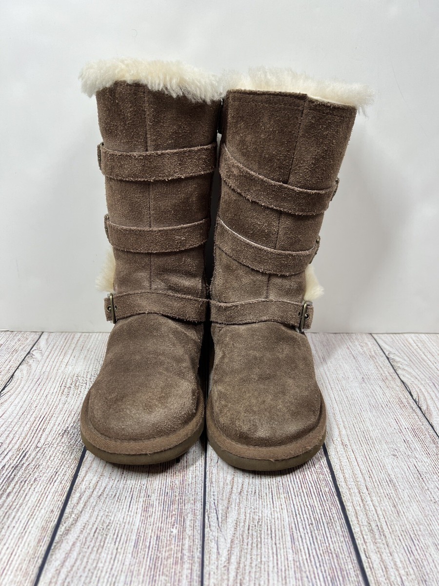 UGG Australia Maddi Buckle 1001520 Zip Zipper Sheepskin Riding Size 10 EUR  27