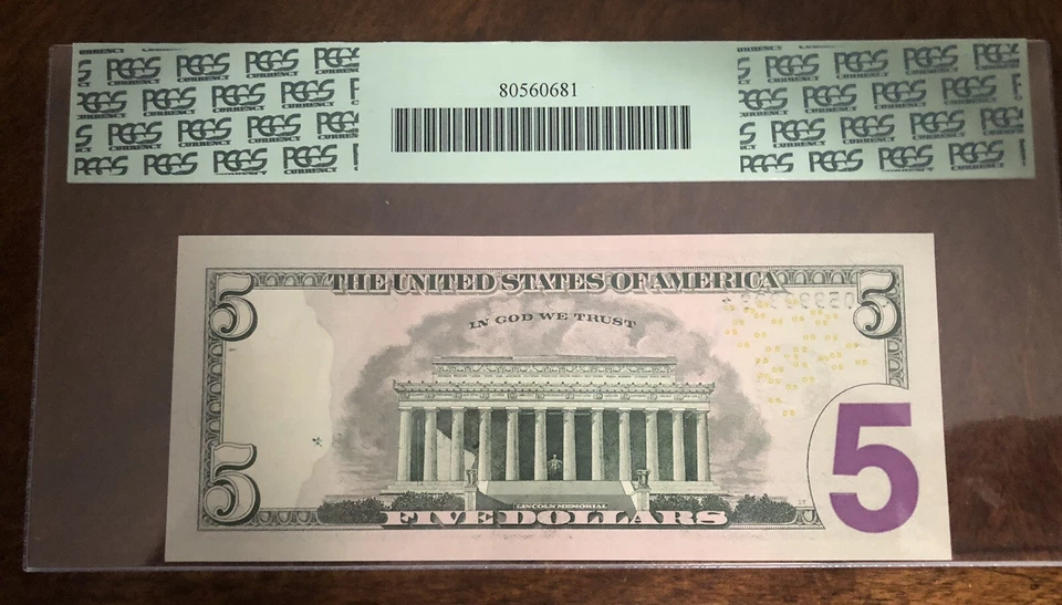 2009 PCGS65 5$ STAR NOTE - Image 2 of 2