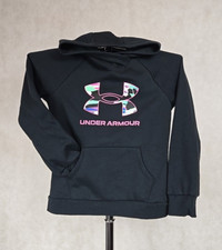 Under Armour Hoodie Girl Size Medium Pullover Hooded Sweatshirt Black Camo NWT