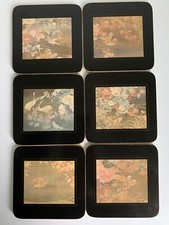 Vintage Clover Leaf Placemats Set Of 6- Birds Floral England- Cork Back