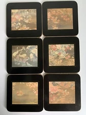 Vintage Clover Leaf Placemats Set Of 6- Birds Floral England- Cork Back