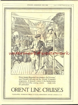 ORIENT LINE CRUISES - Original 1926 (KEINE Repro!) WERBUNG. Kostenloser UK-Versand
