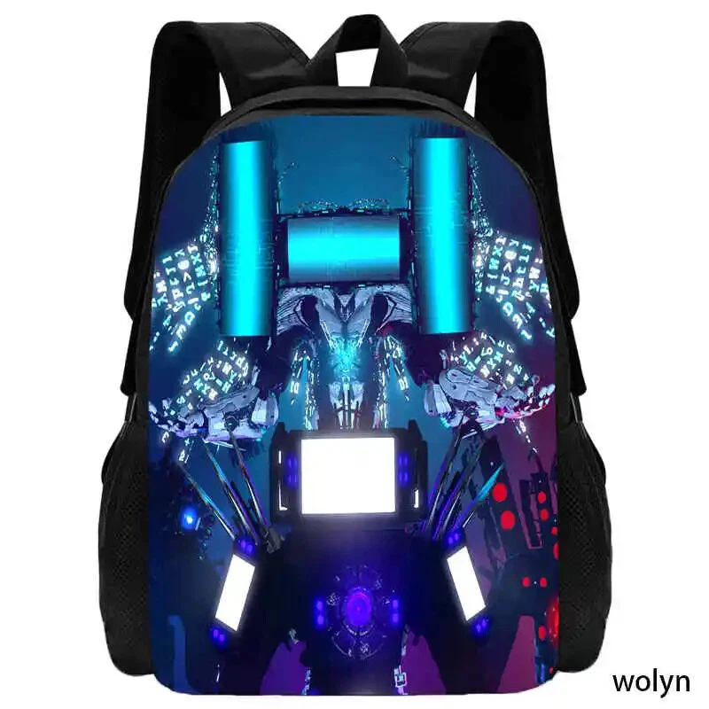 Anime Skibidi Toilet Titan Speakerman School Backpack