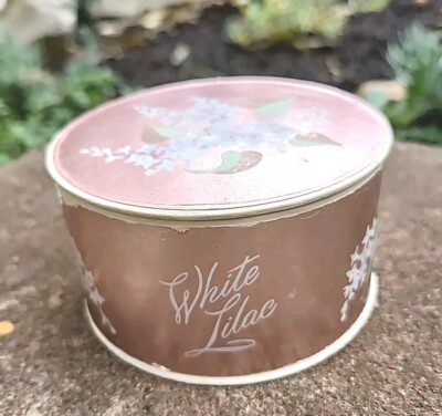 Vtg PINK Dusting Powder Box & Puffer Dorothy Gray White Lilac W/ Powder Vanity@