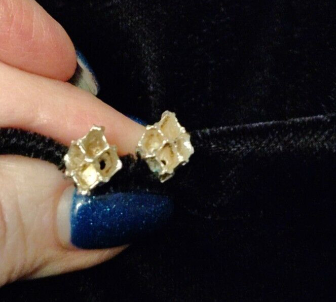 Sterling Silver Bright Pinecone Stud Earrings by … - image 3