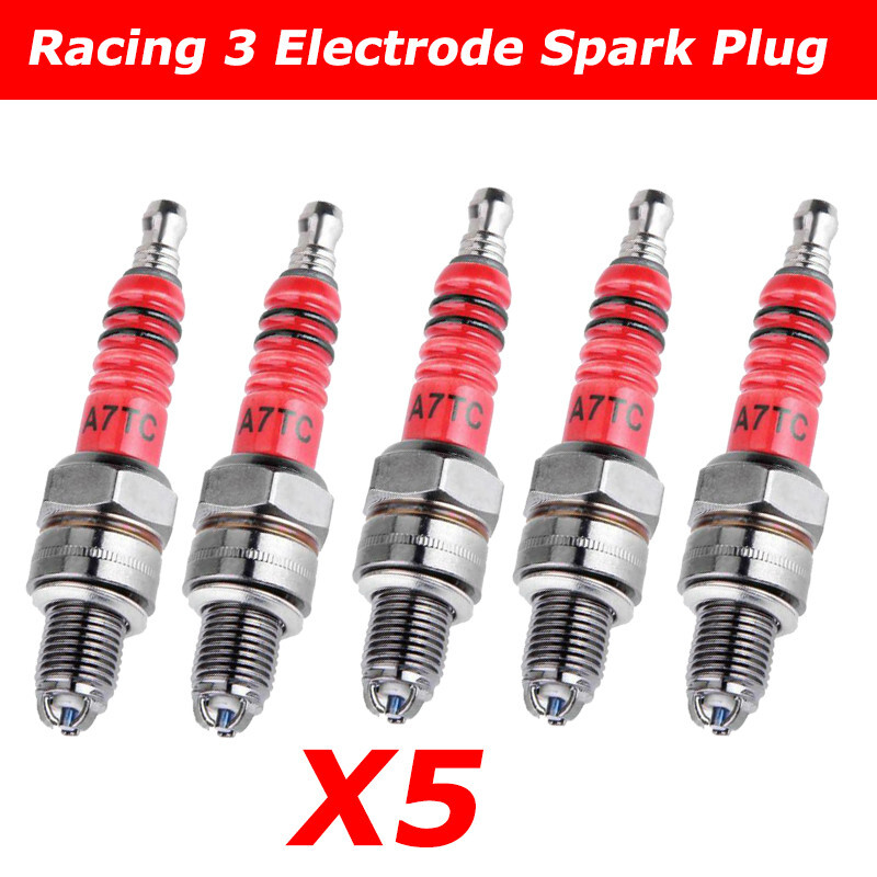 5PCS 3-Electrode Spark Plug A7RTC A7TC CR7HSA Torch FOR GY6 50CC
