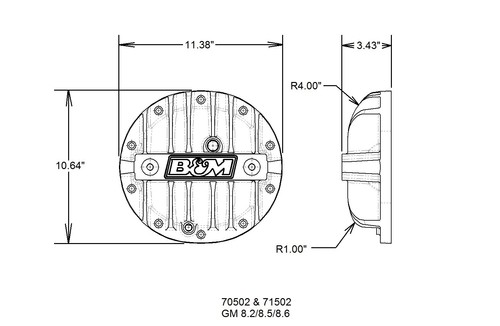 Cubierta negra diferencial de aluminio B&M Hi-Tek para Chevrolet/Pontiac 1967-1981 - Imagen 3 de 3