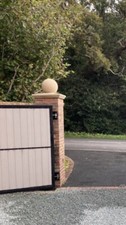 Cast stone pier caps, 2.5 bricks walls Driveways15&rdquo; ball Finial