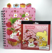 STRAWBERRY SHORTCAKE 5 Tabbed Notebook Dotted Paper w/Scratch & Stiff Stickers
