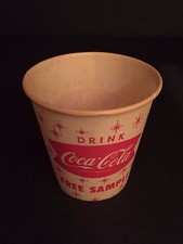 1960's Coca-Cola, "Un-Used" "Free Sample" Paper Cup (Fish Tail Logo) (Scarce)