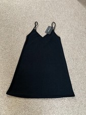 pretty little thing Black Strappy dress Sz 8 Bnwt