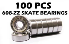 WHOLESALE LOT OF 100 Skateboard / Inline Ball Bearings