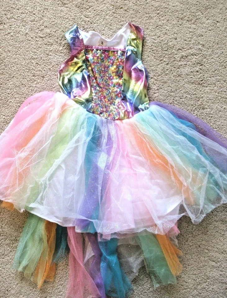 DISFRAZ DE HALLOWEEN UNICORNIO 3/4 Completo 2 Piezas Incluye Peluca con Cuerno Usado en Excelente Condición Foto 4 de 4