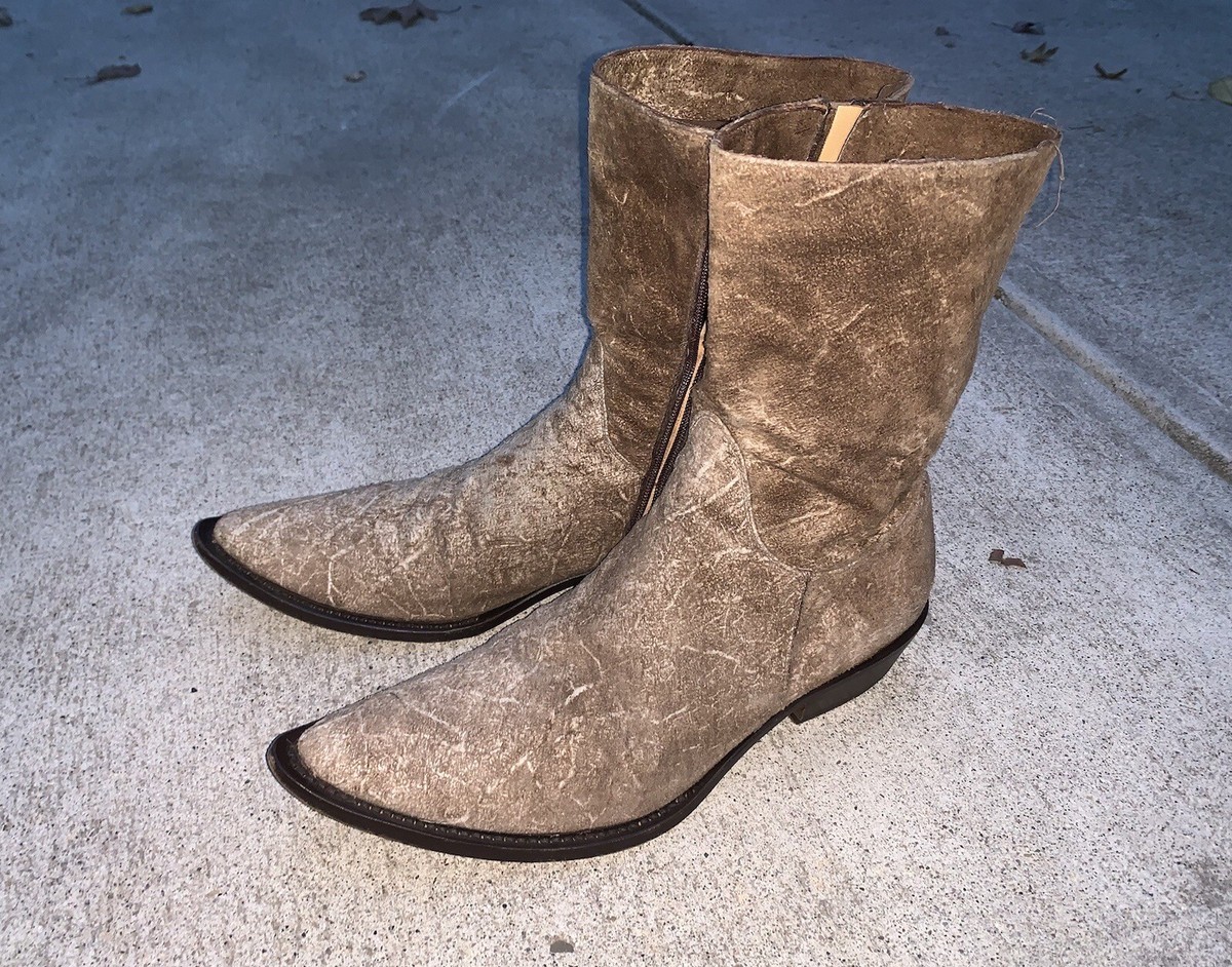 Gianni Barbato Scarred Tornado Zip Boots Mens Size 11/44