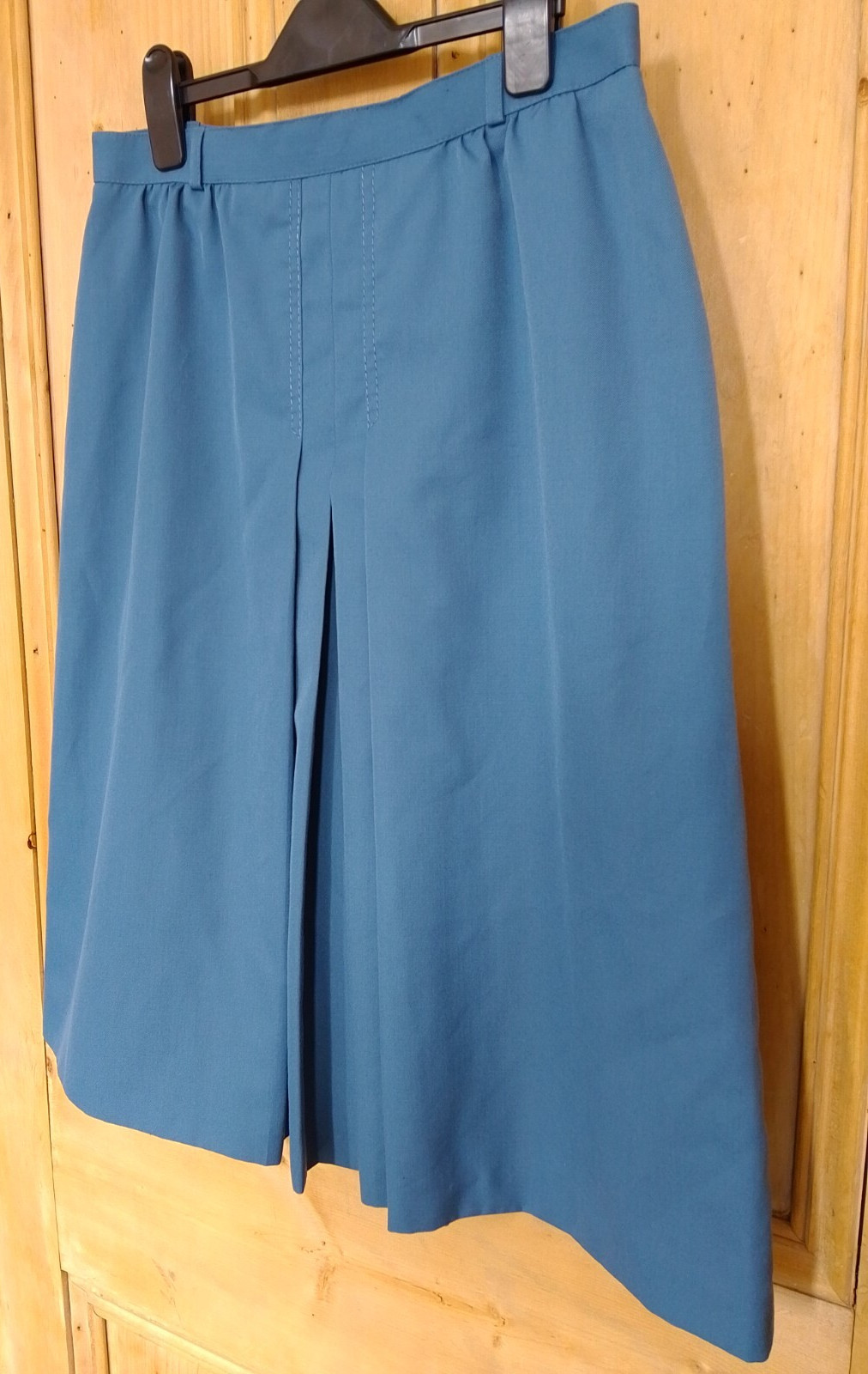 Vintage M&S St Michael W30 Skirt Blue Pleated Smart Casual Wool Blend image 2