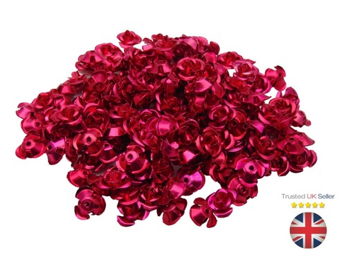 150 Pcs 8mm Aluminium Rose Flower Spacer Beads Embellishments Craft Jewellery UK - Picture 10 of 10