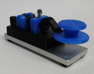 Blue Camelback Morse Code Key W/ Skirt & Aluminum Base
