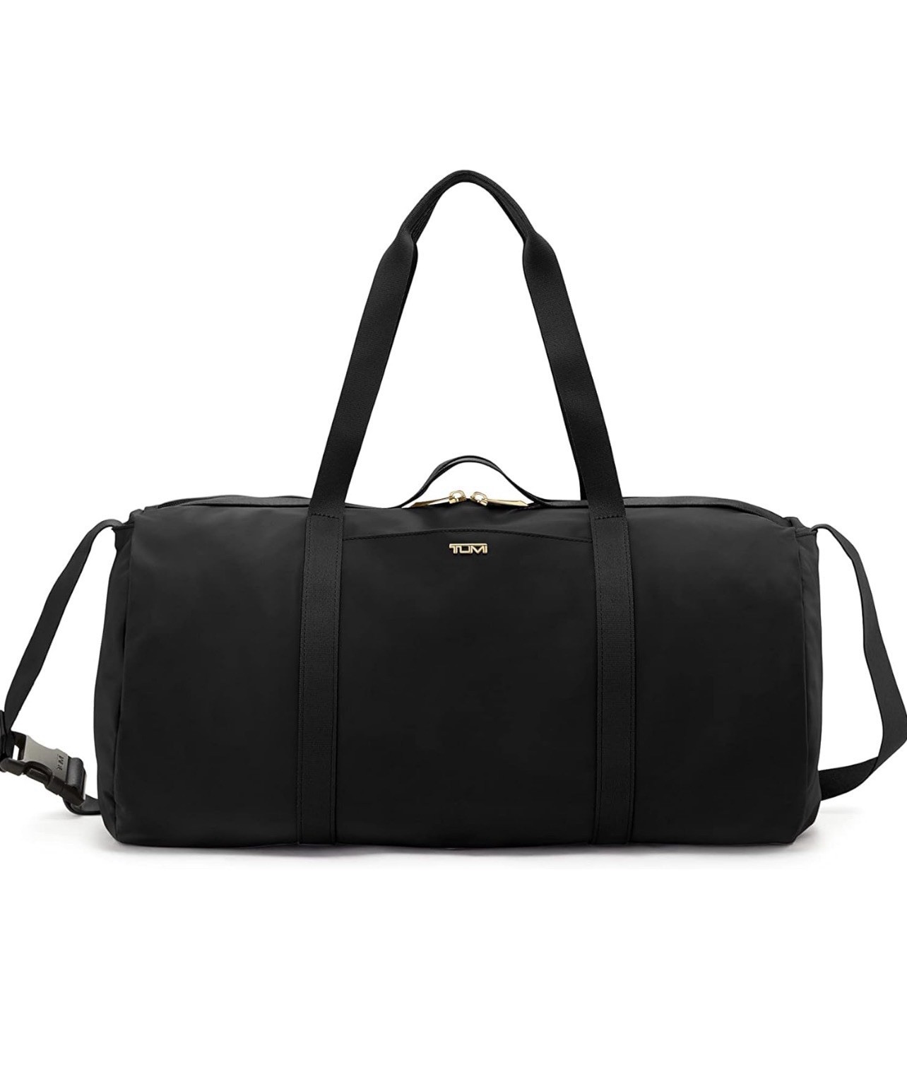 TUMI-Carry On Duffel Bag - Water-Resistant-Black with Gold Hardware Retail $195