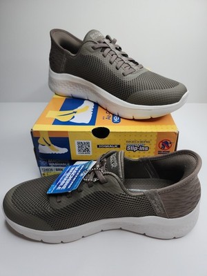 Womens Sketchers Hands Free Slip-ins Go Walk Sneakers Size 7 Brown New With Box