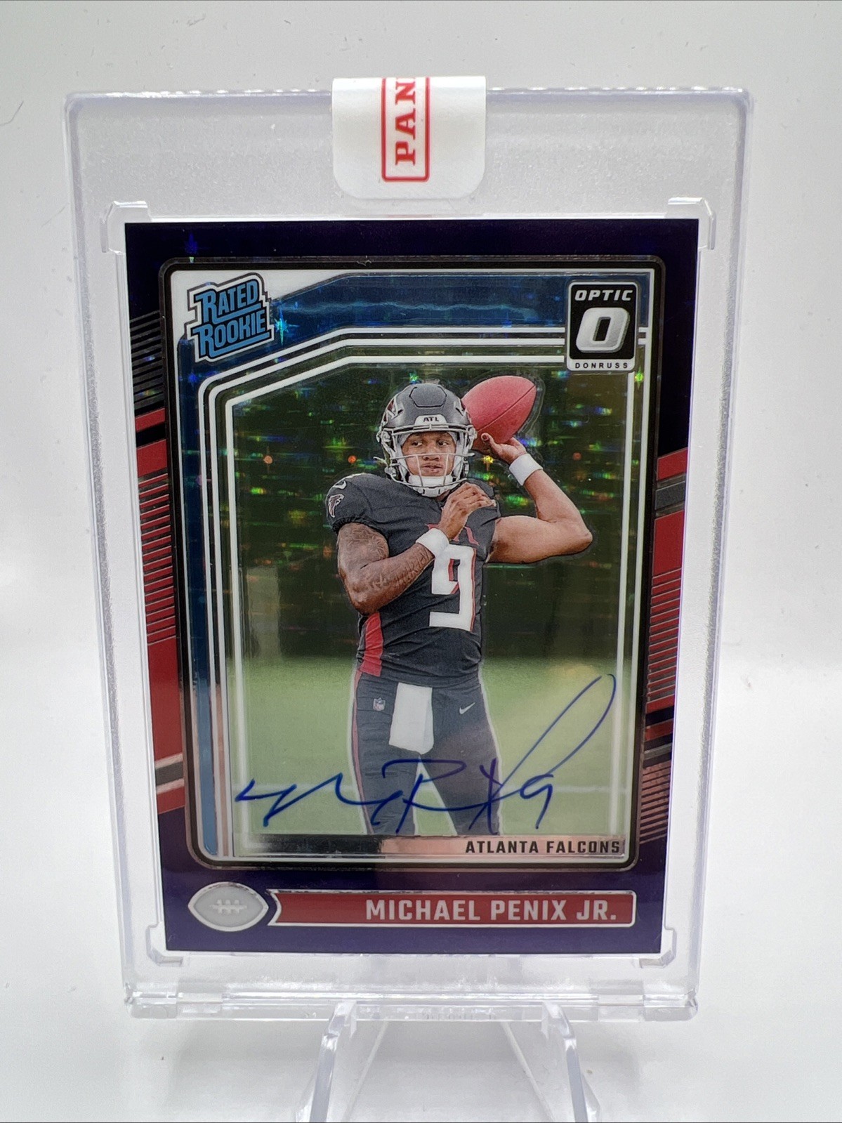 2024 Donruss Optic Michael Penix Jr. Rated Rookie RPS Auto Purple Stars #/42 ATL