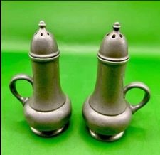 W.B. MFG. CO. Mayflower Pewter 3238 1/2 Salt and Pepper Shakers Weidlich Bros