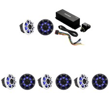 Kicker Premium Marine  4 Pair  6.5" Coaxial  MSLC RGBW LED Controller w/ R...